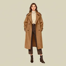 detailed and proportionally accurate illustration, women full body, fashion clothing, autumn