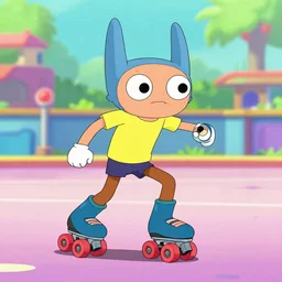 invader Zim at a roller rink