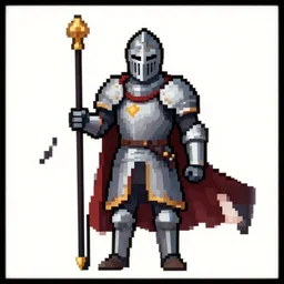 pixel art of a knight