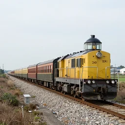 a long train made of lighthouse carriages