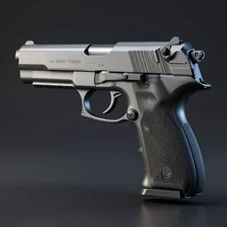 handgun designed by dieter rams, 3 d render, unreal engine 5, cinematic lighting, high detail product photo