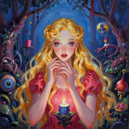 Beautiful Fear and Loathing in Wonderland fantasy art by Seb McKinnon and Nekro and Artgerm, unstirred paint, vivid color, cgsociety 4K