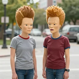 movie still of teenage actors playing the roles of beavis and butthead