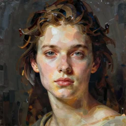 a portrait, art by james jean, glass,