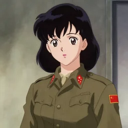 anime girl in a 1 9 6 7 us army uniform, portrait