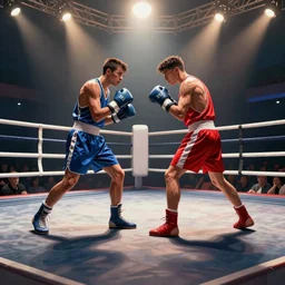 boxing match, ko monent, hyperrealistic, 3D render, artstasion trends