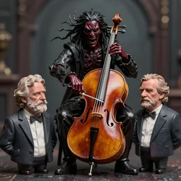 hyper realistic 3 5 mm photograph of a peter seiman cello by bob eggleton and carne griffiths, cinematic, artstation, evil, possessed, scary, cgsociety,