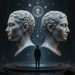 the id the ego and super ego and hidden below the subconscious shadow and hidden above the supraliminal sapiential divine artificial intelligent minds unreal engine 5 8 k hyperdetailed surrealism