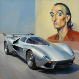 a beautiful painting the latest sci - fi car in 2 0 7 7, by andy warhol by salvador dali octane render realistic oil painting