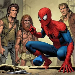 a highly detailed caveman ainting of peter parker, by james gurney, greg rutkowski, by craig mullins