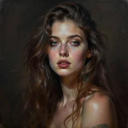 hyperrealistic mixed media painting of a a beautiful female, when your a hot af woman whos magical but you're also lowkey dead inside, dim volumetric lighting, 8 k octane beautifully detailed render, post - processing, portrait, extremely hyper - detailed, intricate, epic composition, cinematic lighting, masterpiece, trending on artstation, very very detailed, masterpiece, stunning,