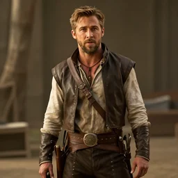 ryan gosling in fallout 4 is wearing a raider costume