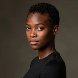 half - length portrait of cute model black dressed, fine art portrait photography by richard avedon