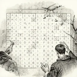 ink wash painting, by jama jurabaev, greg rutkowski, artstation, cinematic shot, riddles and enigmas, decoding, mystery, brain teasers, cryptic crosswords, scape room, logic games