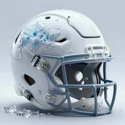 american football helmet filled with ice and stalactites, highly detailed, beautiful, meticulous composition, masterpiece, trending on artstation, concept art