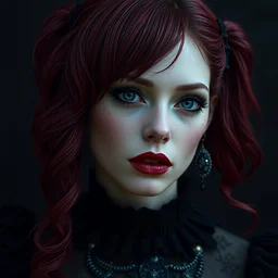 christina hendricks as a goth girl by fiona staples and dustin nguyen, peter elson, alan bean, wangechi mutu, sharp focus, photography, unreal engine, trending on artstation, photorealistic, octane, trending on deviantart