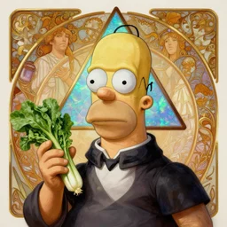 anthropomorphic d 2 0 triangle head in opal darkiron danny devito holding spinach, intricate, elegant, highly detailed homer popey, digital painting, artstation, concept art, sharp focus, illustration, art by artgerm, bob eggleton, michael whelan, stephen hickman, richard corben, wayne barlowe, greg rutkowski, alphonse mucha, 8 k