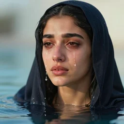 The most beautiful arabian girl in the world crying water, portrait ,digital art,ultra realistic,ultra detailed, ultra wide Lens, art by greg rutkowski
