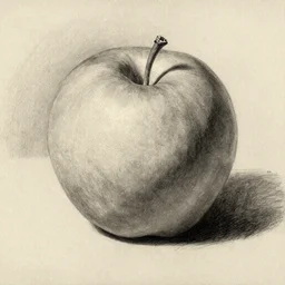academic drawing of an apple, Charles Bargue