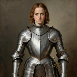 a highly detailed renaissance painting of emma watson wearing knight armour, 4 k, victorian era, illustration