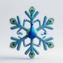 peacock as a snowflake, 3 d model