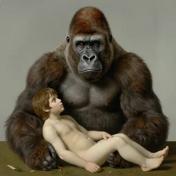 a gorilla in the son of man, by rene magritte