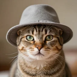 un gatto con il cappello
