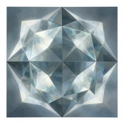 album cover art for universe seen through polygonal glass of triangles design by akihiko yoshida