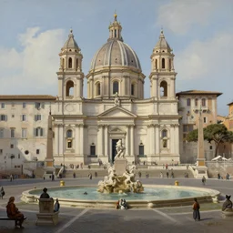 insanely detailed oil painting of piazza barberini in rome from 1 8 0 0, ultrafine detail, unreal engine, ue 5, trending on artstation