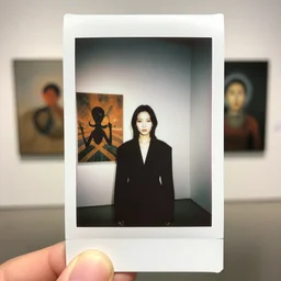instax frame of transcendental consciousness from Pan's Labyrinth by Yue Minjun and Guo Jian, from Prometheus by Pipilotti Rist and Louise Bourgeois, dressed by Salvatore Ferragamo and Givenchy, haute couture painted by Peter Paul Rubens and by John Baeder, editorial asymmetry fashion photography, in lush brain coral femur by Jean-Michel Basquiat