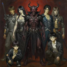 portrait full body demon from hell technomancer painting by gaston bussiere, greg rutkowski, yoji shinkawa, yoshitaka amano, tsutomu nihei, donato giancola, moebius, tim hildebrandt, oil on canvas, trending on artstation, featured on pixiv, cinematic composition, extreme detail