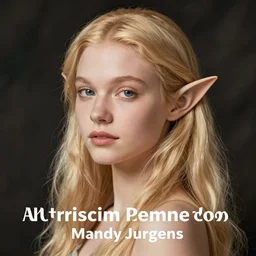 Portrait of an elf, blonde, long hair, by Mandy Jurgens