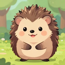 cute adorable smiling hedgehog cartoon