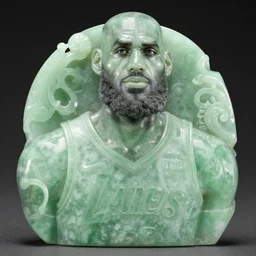ornate jade sculpture of lebron james