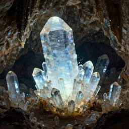 a cave with massive glowing crystals, art by donato giancola and greg rutkowski