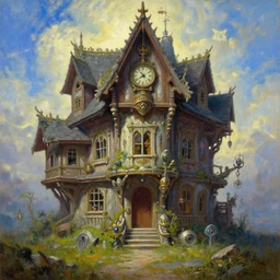 portrait oil painting, perfect expression, subconscious connects, purified consciousness, the house with a clock in its walls, fantasy character portrait, ultra realistic, wide angle, intricate details, world of warcraft, mass effect, artifacts, luminous skies, highly detailed, michael cheval, peter mohrbacher, boris vallejo, jessica rossier, oil painting, highly detailed, cinematic lighting, unreal, natural tpose