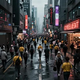 cyberpunk communist revolution on the streets, fine art photography masterpiece, steve mccurry fan ho, dramatic moody lighting, long shot, wide angle, uhd 8 k, sharp focus