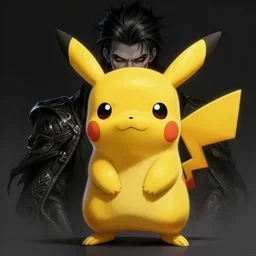 a portrait of humanization of pikachu from pokemon show, man, grim - lighting, high - contrast, intricate, elegant, highly detailed, digital painting, artstation, concept art, smooth, sharp focus, illustration
