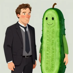 greg manchess, benedict cumberbatch in a cucumber costume, trending on artstation