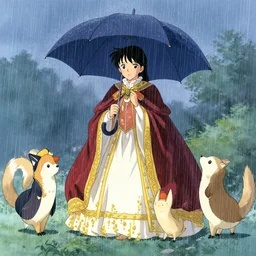 雨 の 動 物 園. fantasy, regal, by yoshitaka amano, kim keever, victo ngai, stanley artgerm lau, greg rutkowski, thomas kindkade, alphonse mucha, loish, norman rockwell