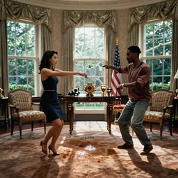 Jen Psaki and Tupac Shakur high on LEAN; dirty dancing in the Oval Office , Photograph By Rineke Dijkstra; by Yoichi Okamoto