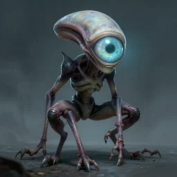 a alien with four legs and a big glowing eye from half - life, fantasy art