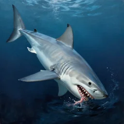 a dream fantasy painting of a man bitten by a white shark, in the deep, by beksinki, antonio j. manzanedo, trending on artstation, deviantart, photorealism