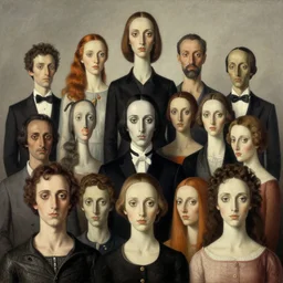 surreal portrait art by jerico santander, heidi taillefer, mark ryden, giorgio de chirico, paul delvaux, hieranonymus bosch, alexandra gallagher, michael cheval, yves tanguy, lauren marx, jake messing, hannah yata, caitlin hacket