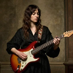 Anna Calvi playing electric guitar by Caravaggio