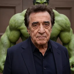 Danny Devito as The Incredible Hulk, cinematic, realistic, detailed, portrait, green skin