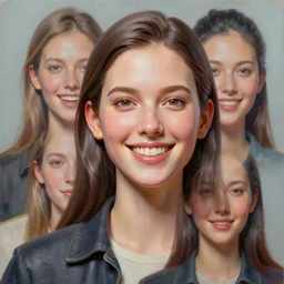3 d, close - up, happy fashion model, plastic, poster art, intricate oil painting, high detail, figurative art, multiple exposure, poster art, 3 d, by stanley kubrick and tooth wu and wlop and beeple