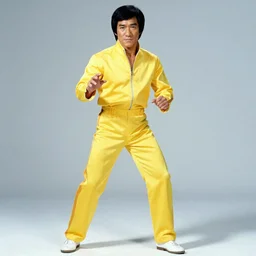 Bruce Lee wearing a yellow jumpsuit by Yoji Shinkawa and Ashley Wood