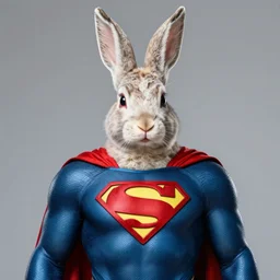 superman with rabbit head, hyperdetailed, artstation, cgsociety, 8 k