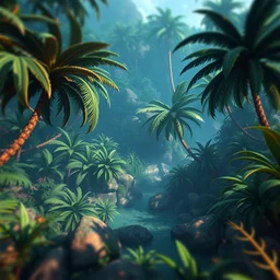 tropical biome. highly detailed, digital painting, artstation, sharp focus, unreal engine 5, 8 k, art by kilian eng